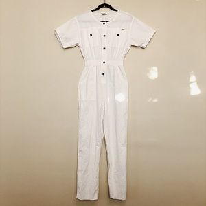 Vintage white cotton jumpsuit size medium